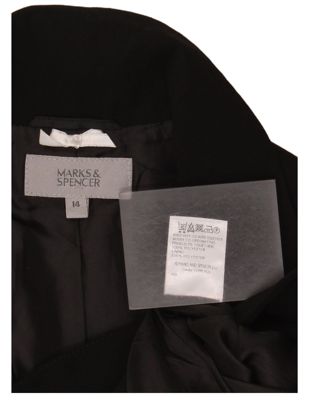 Marks & Spencer Dame 2-knaps blazerjakke UK 14 Medium Sort Polyester