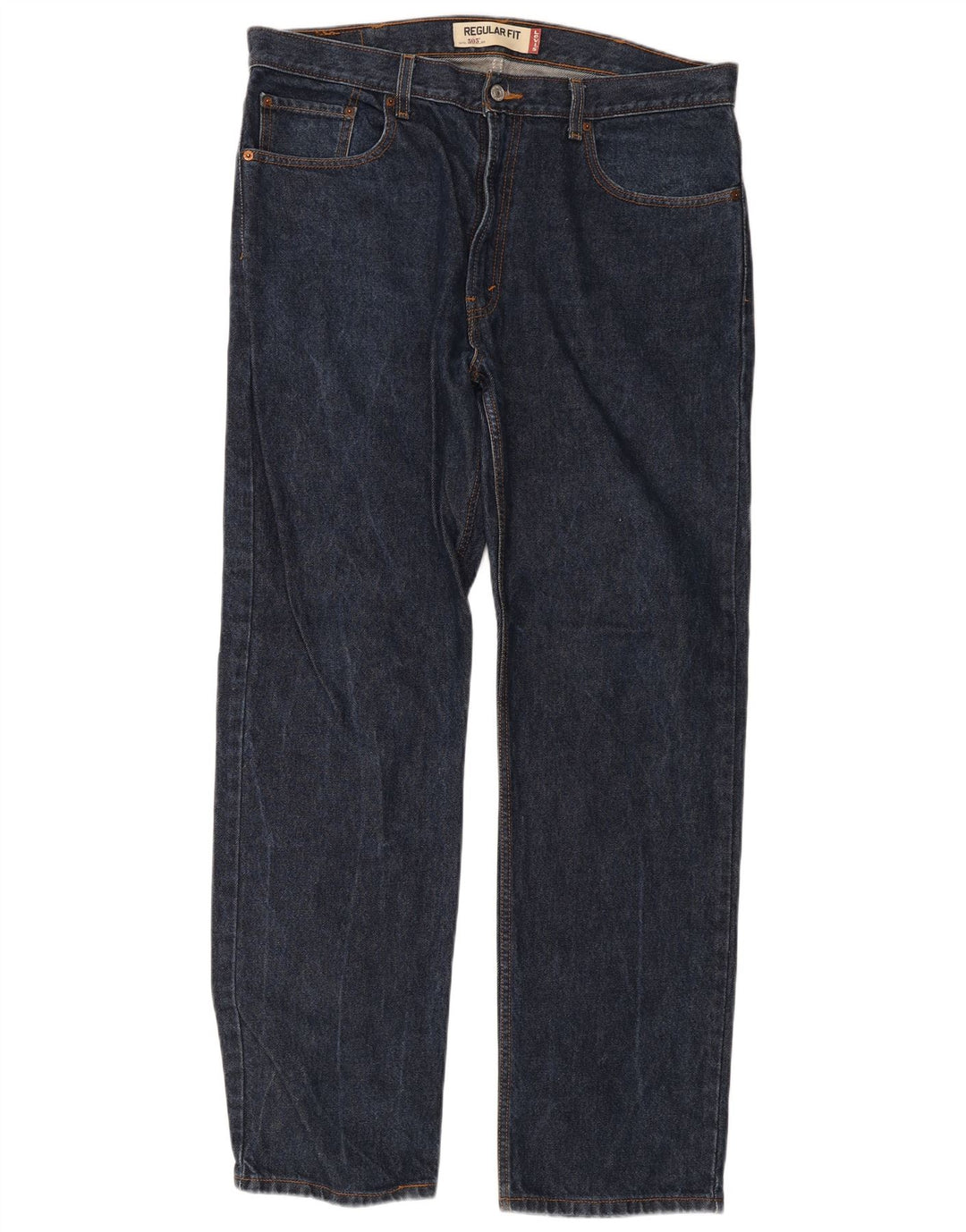 Levi's Herre 505 Regular Fit Straight Jeans W38 L34 Marineblå Bomuld
