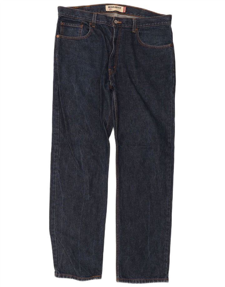 Levi's Herre 505 Regular Fit Straight Jeans W38 L34 Marineblå Bomuld