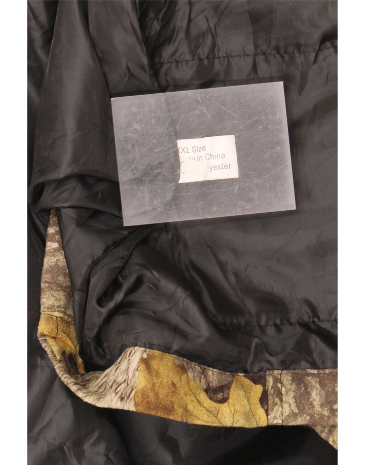 VINTAGE Herre abstrakt mønster Gilet UK 44 2XL Brun Colourblock Polyester