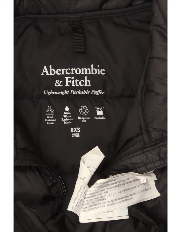 Abercrombie & Fitch Polstret jakke til kvinder UK 2 2XS Sort polyester