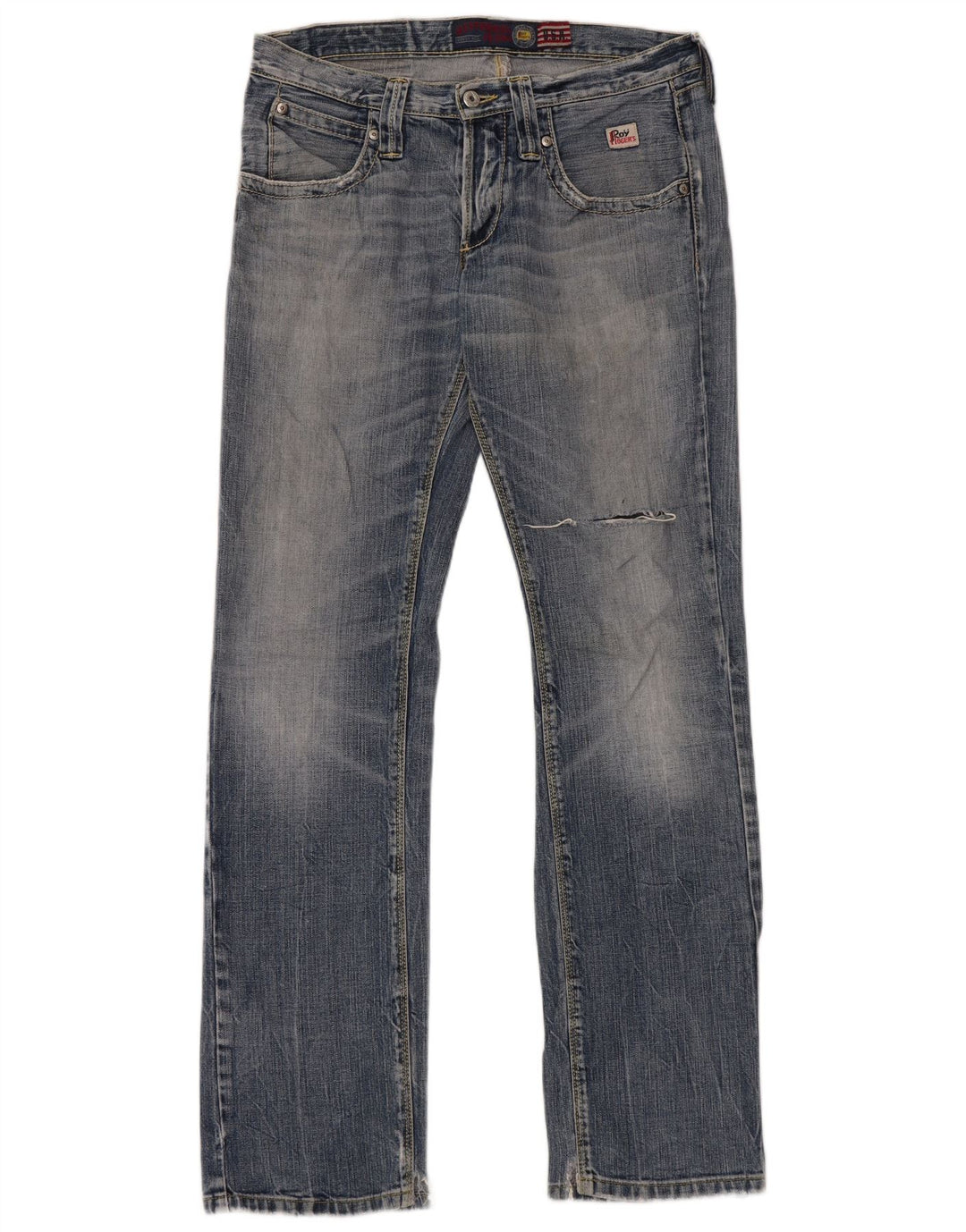 Roy Rogers Herre Distressed Straight Jeans W31 L33 Blå Bomuld