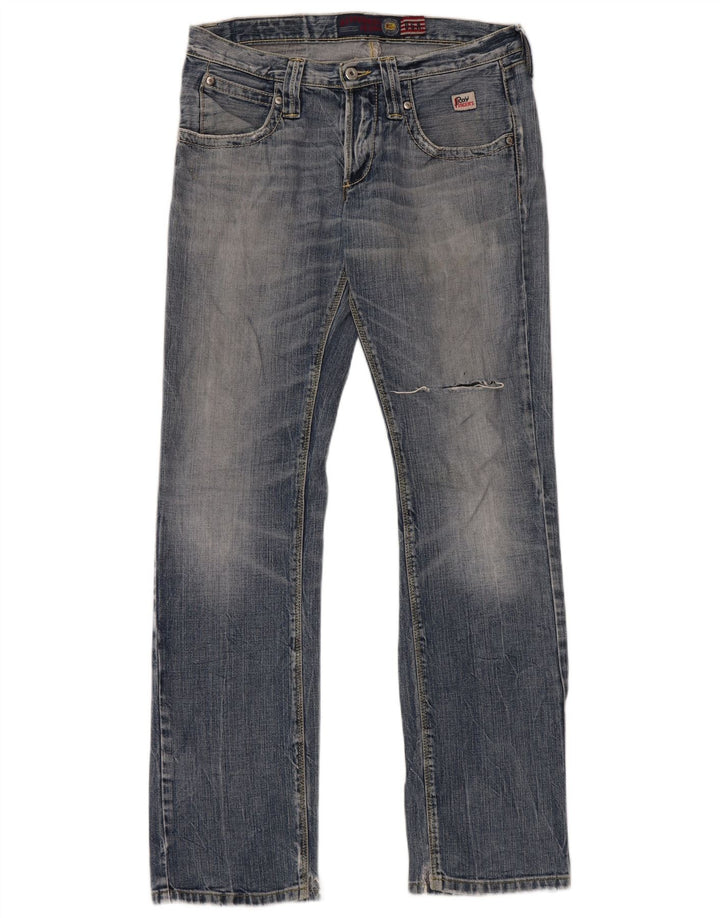 Roy Rogers Herre Distressed Straight Jeans W31 L33 Blå Bomuld