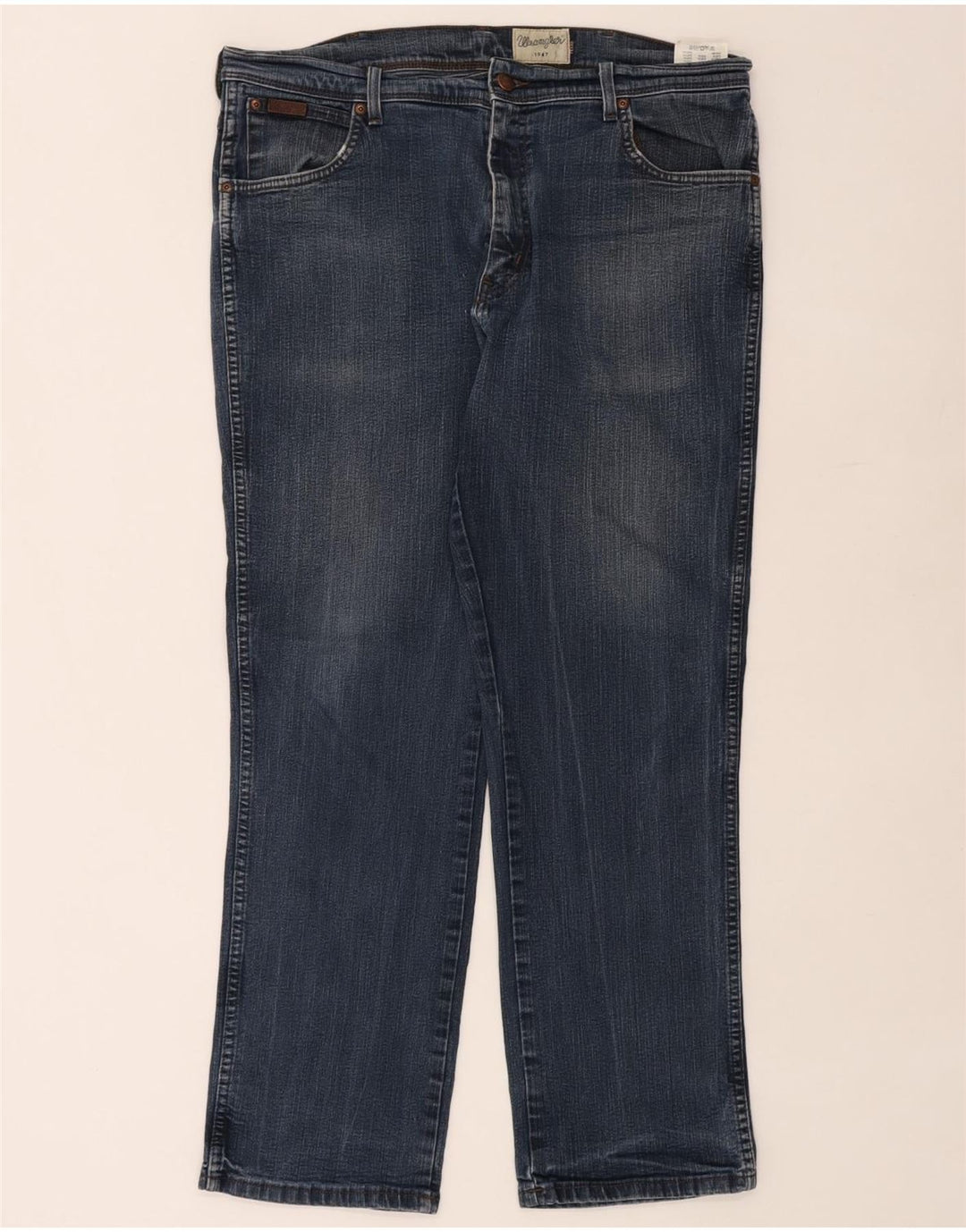 WRANGLER Herre Texas Stretch Straight Jeans W38 L30 Blå Bomuld