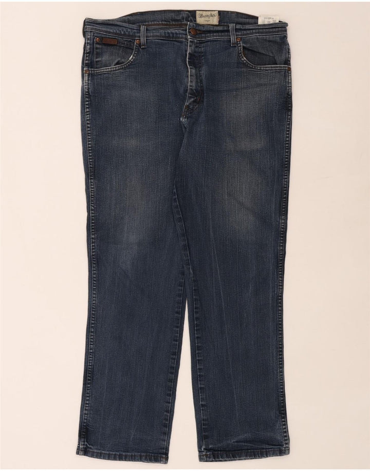 WRANGLER Herre Texas Stretch Straight Jeans W38 L30 Blå Bomuld