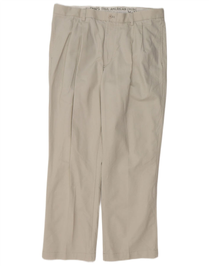 CHAPS Herre Pegged Chino Bukser W36 L30 Hvid Bomuld