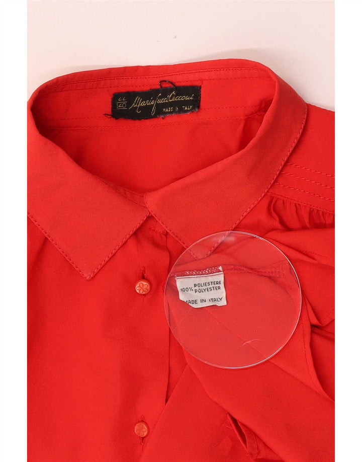 Mario Pucci Cecconi Dame Loose Fit skjortebluse IT 40 Lille rød polyester