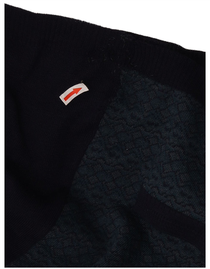 Bernardini Herre Ærmeløs Cardigan Sweater IT 52 Stor Marineblå Geometrisk