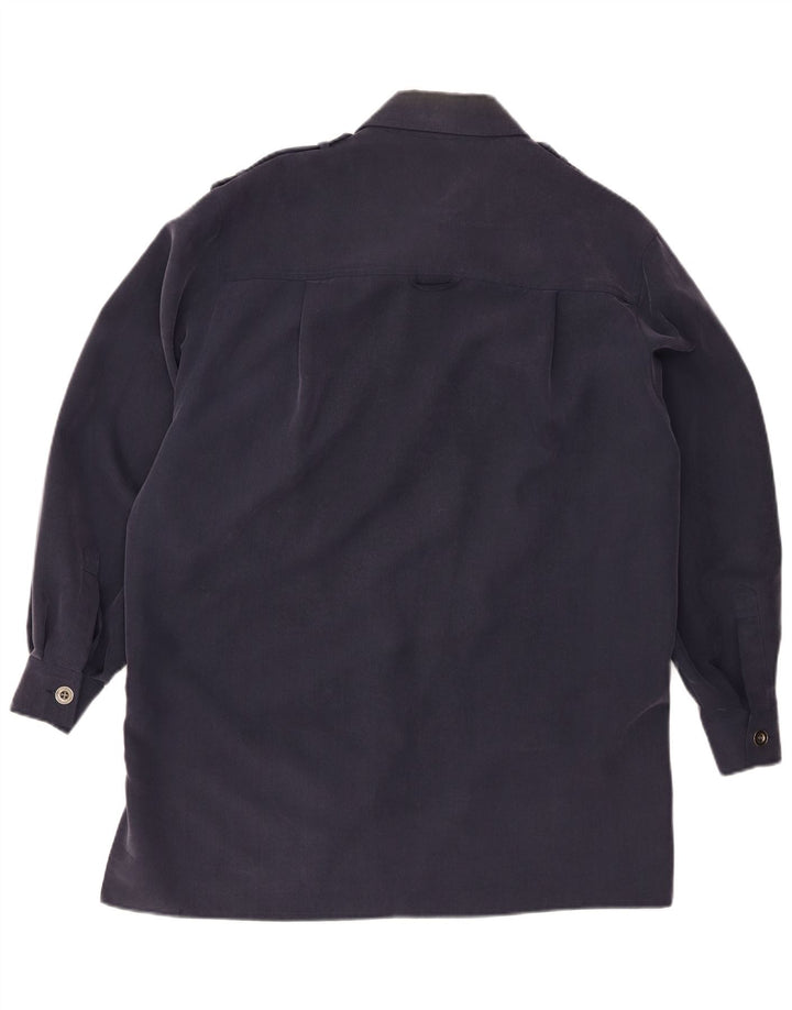 Jaeger Dame Overfrakke UK 14 Medium Navy Blue Modal