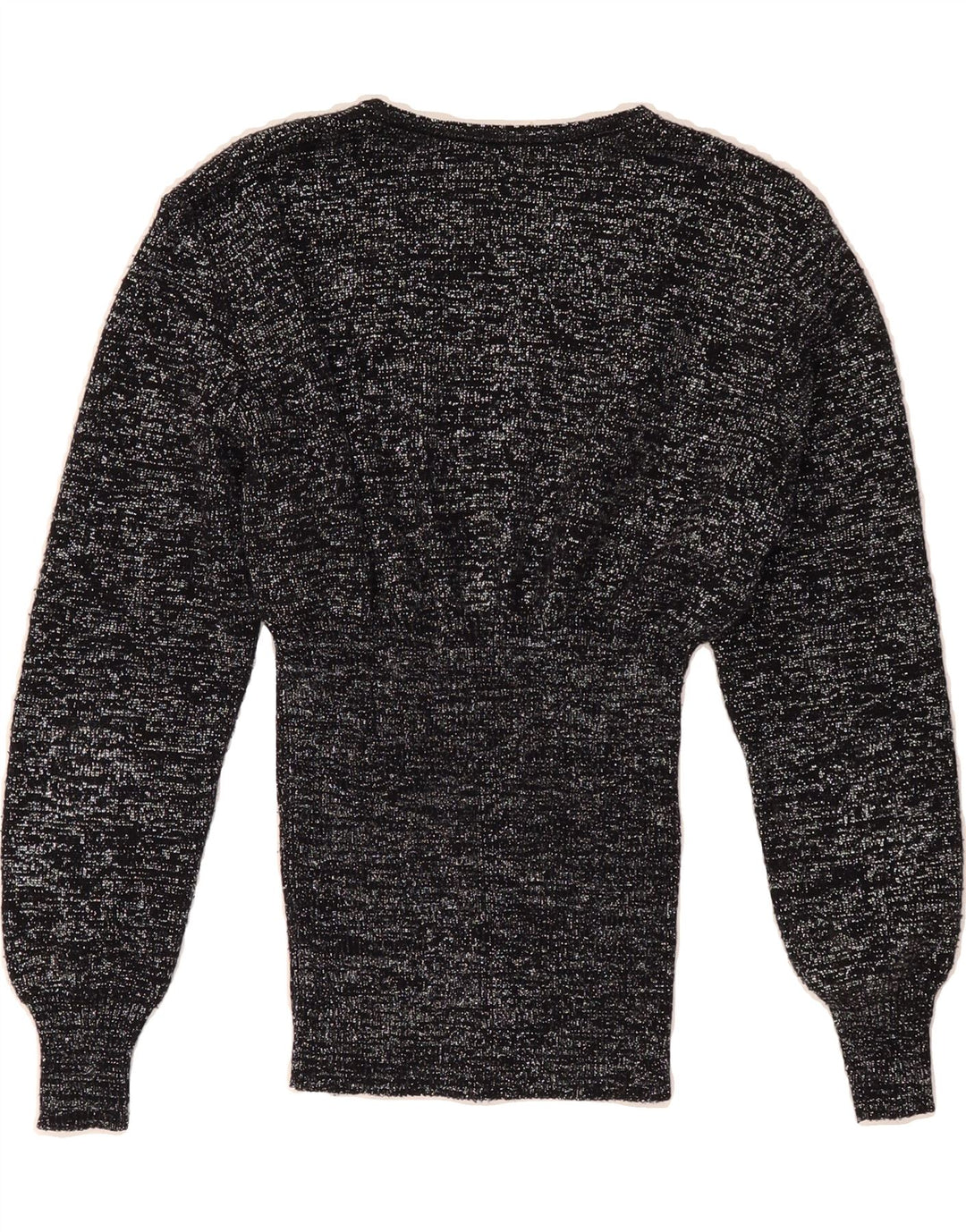 VINTAGE Womens V-Neck Jumper Sweater IT 42 Medium Black Polyacrylic Vintage Vintage and Second-Hand Vintage from Messina Hembry 