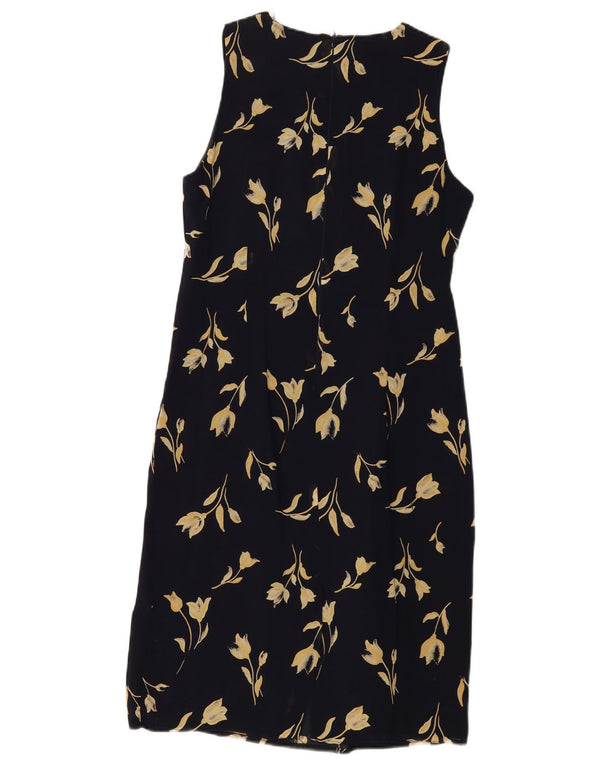 Toska Dame Ærmeløs Skift Kjole UK 10 Small Navy Blue Floral Polyester