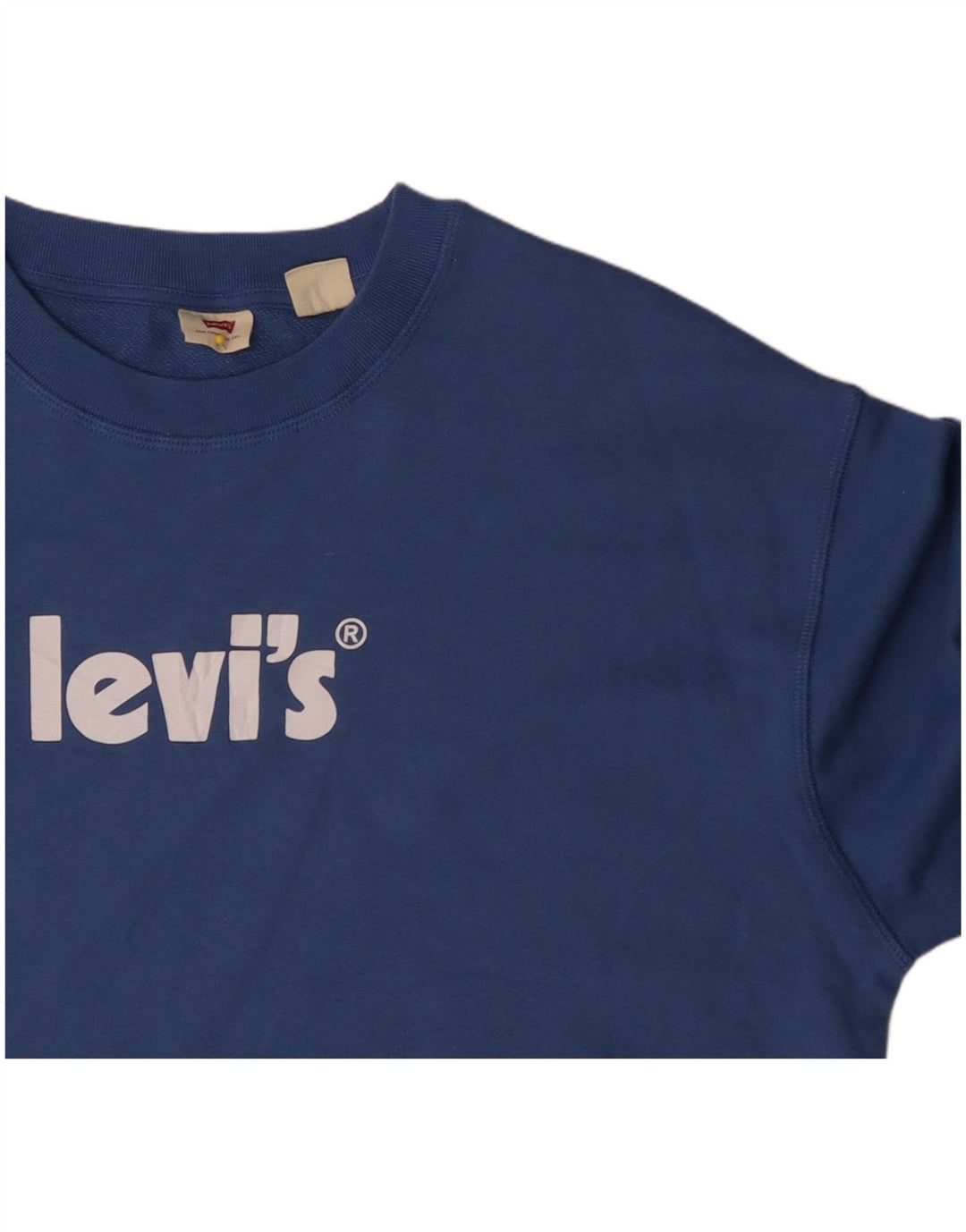 Levi's Dame Grafisk Sweatshirt Jumper UK 16 Stor Blå Bomuld