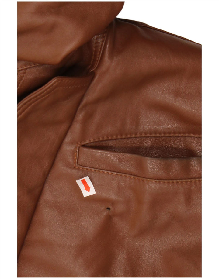 Vintage herre læderjakke UK 42 XL brunt læder