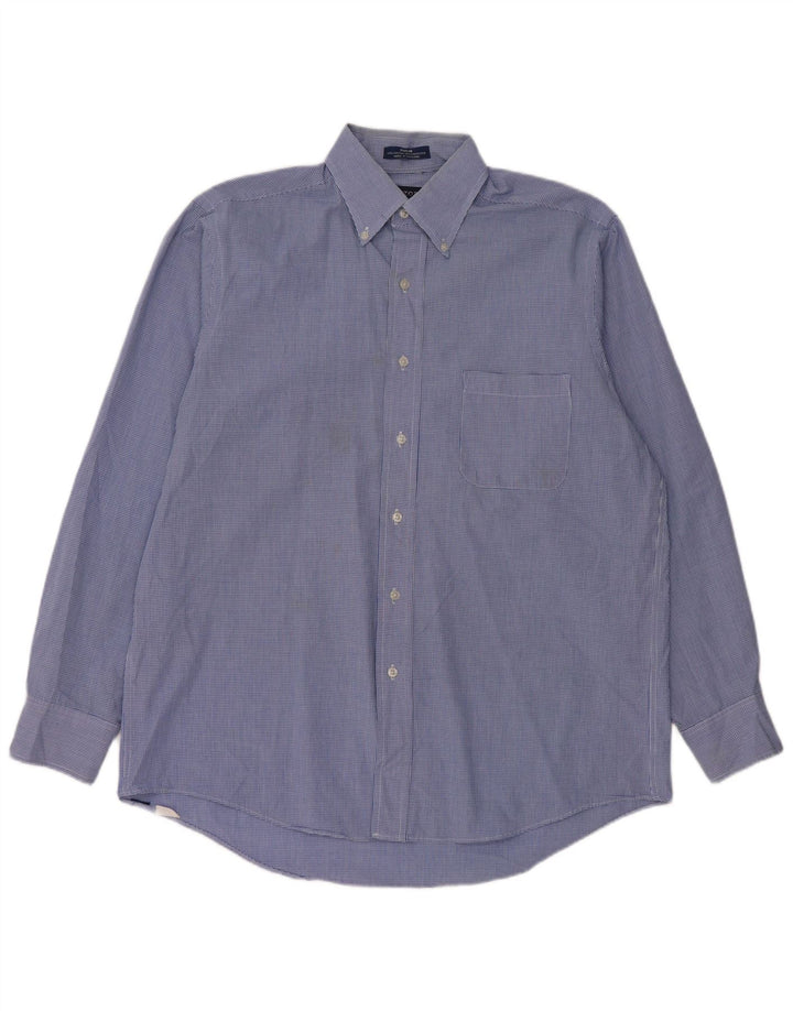 Izod Herreskjorte Stor Blå Gingham Bomuld