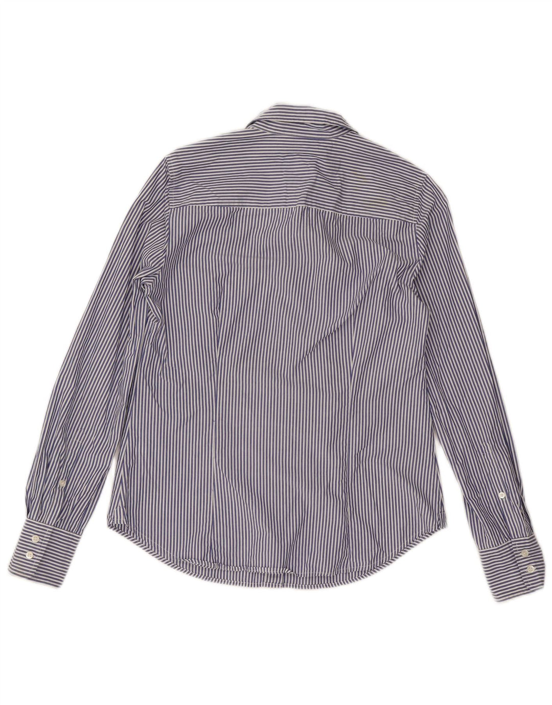 J. Crew Womens Perfect Fit skjorte US 6 Medium Blue Pinstripe Cotton