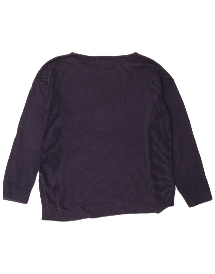 WHITE STUFF Dame Boat Neck Jumper Sweater UK 10 Small Navy Blue