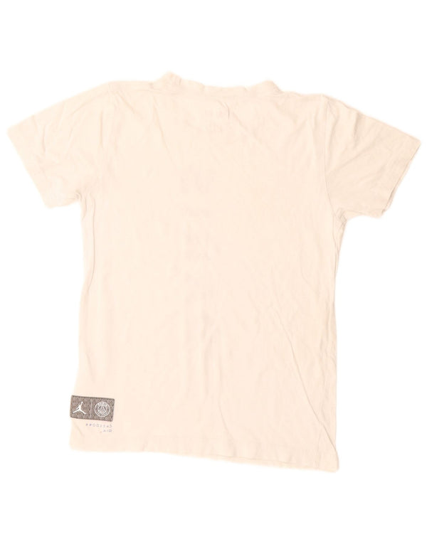 Jordan Boys Paris Grafisk T-Shirt Top 10-11 År Medium Hvid Bomuld