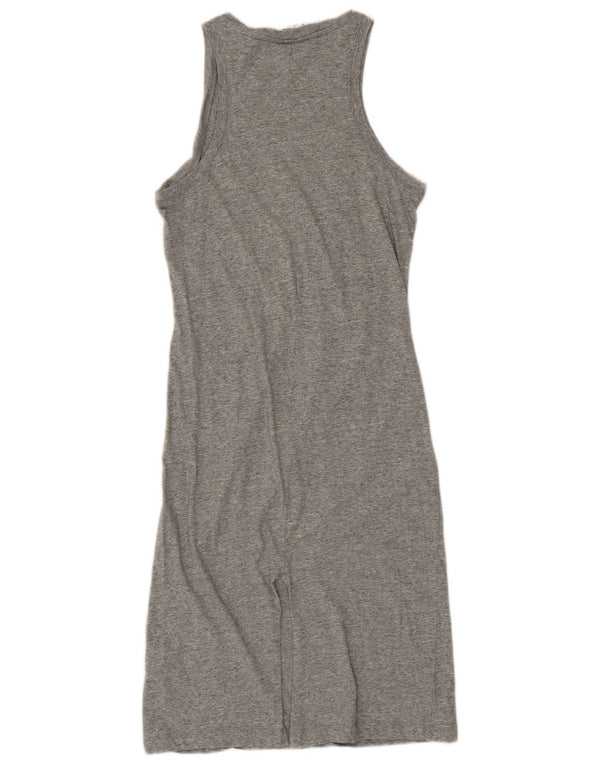 Champion Kvinders ærmeløs grafisk T-shirtkjole UK 12 Medium Grey Flecked