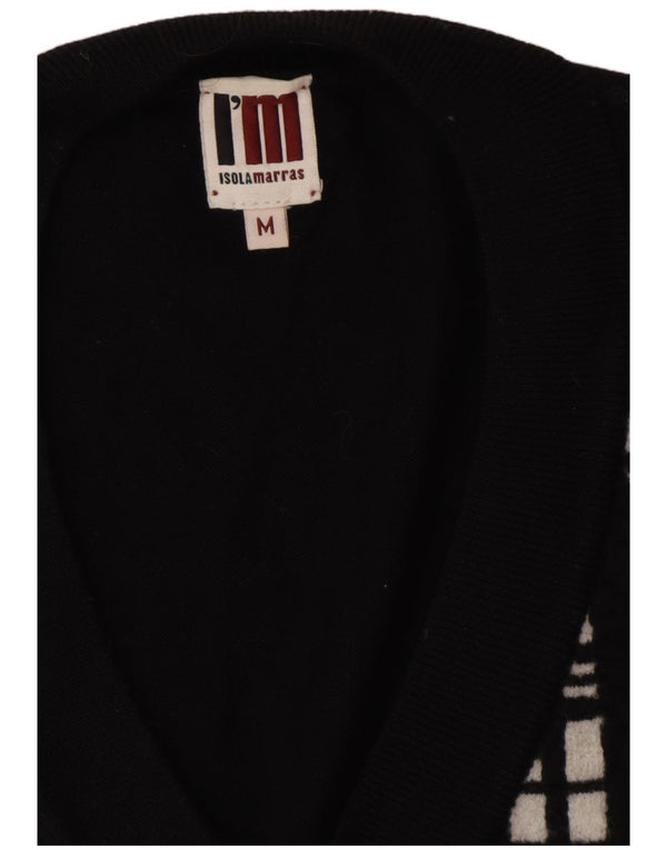 I'M ISOLA MARRAS Dame Longline Vest Tank Top UK 14 Medium Sort Stribet