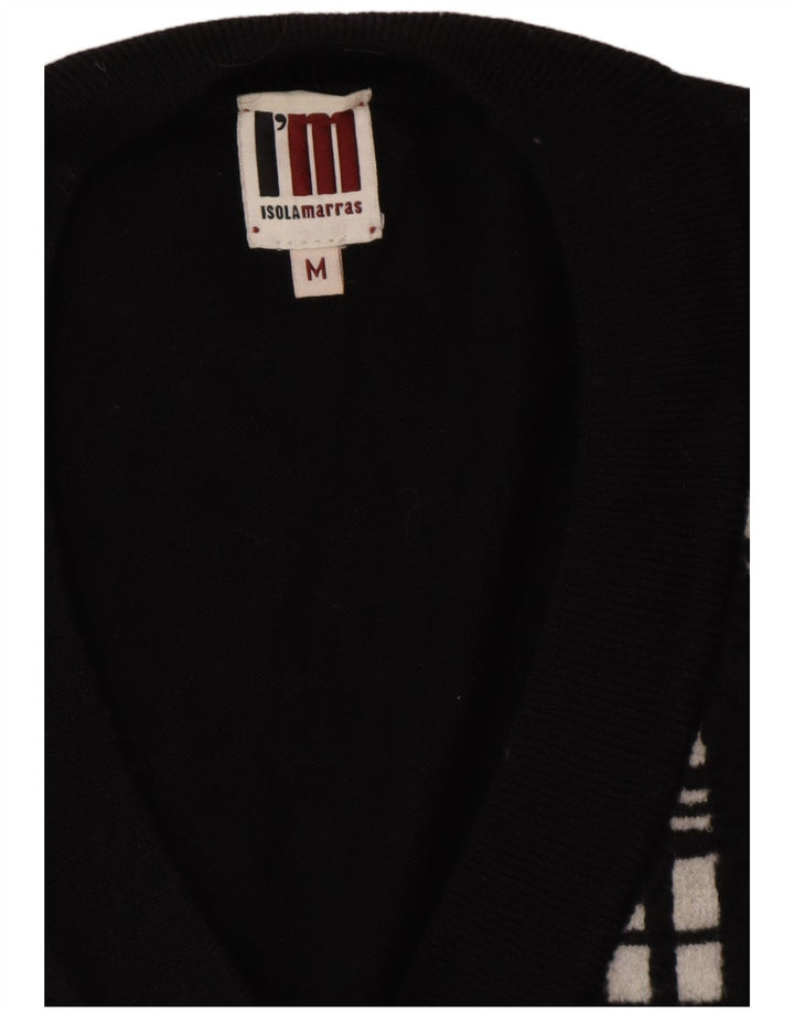 I'M ISOLA MARRAS Dame Longline Vest Tank Top UK 14 Medium Sort Stribet