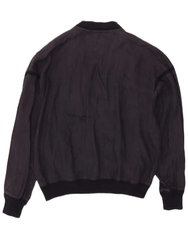 Vintage Bomber Jacket UK 40 Stor marineblå stribet linned