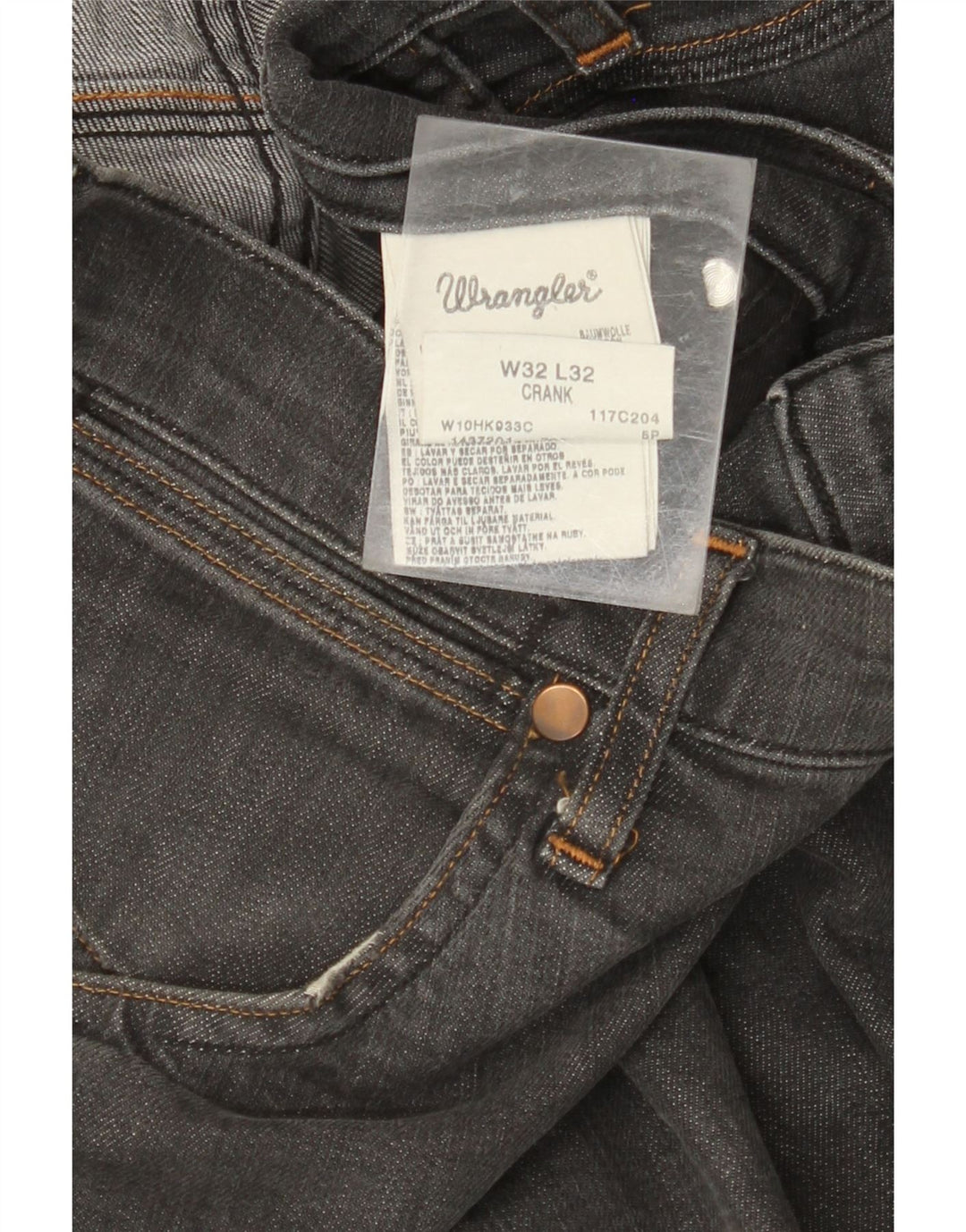 WRANGLER Herre Crank Straight Jeans W32 L32 Grå Bomuld