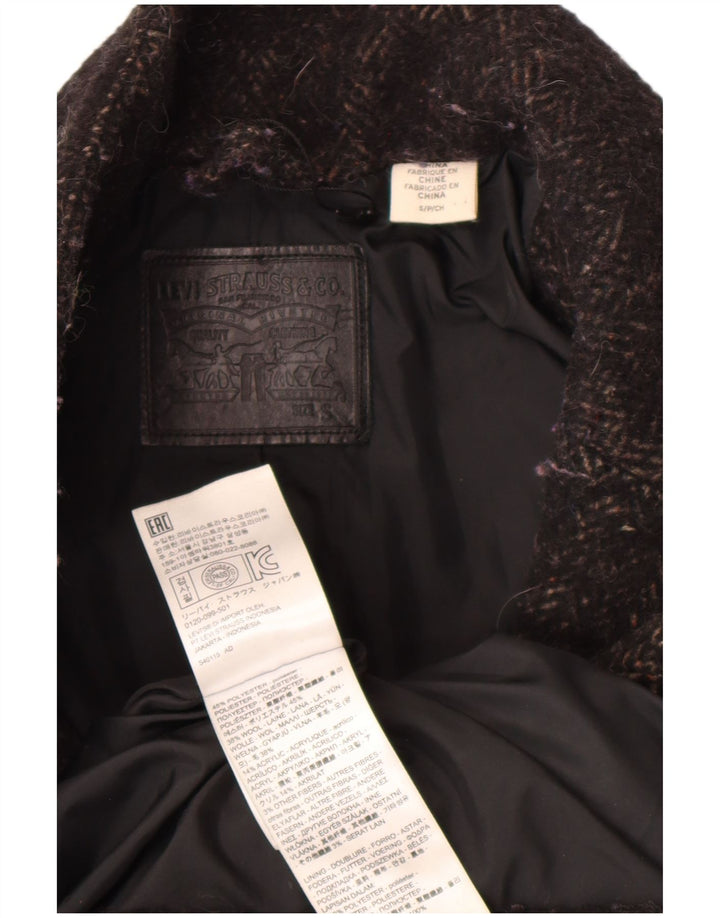 Levi's oversize overfrakke til kvinder UK 10 Lille sort sildebenspolyester