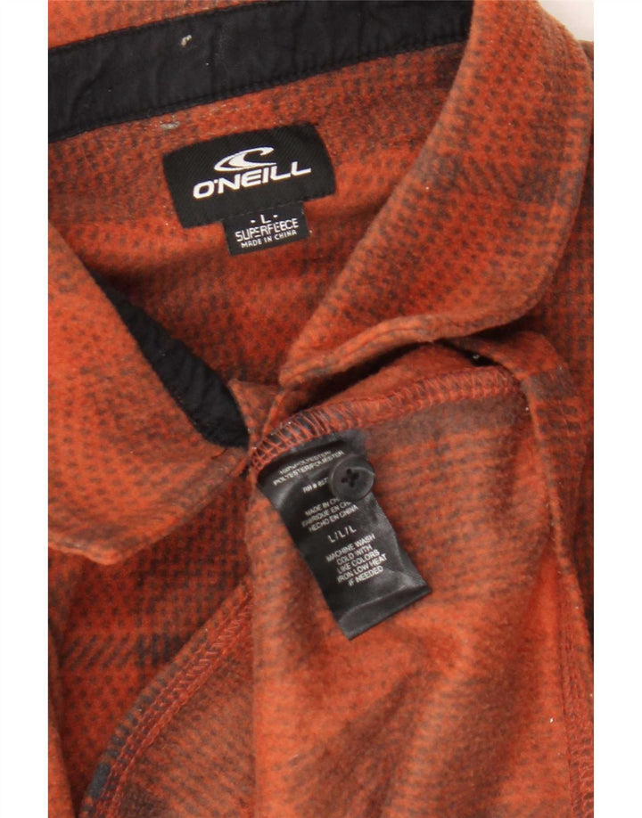 O'Neill herre fleeceskjorte stor orange ternet polyester