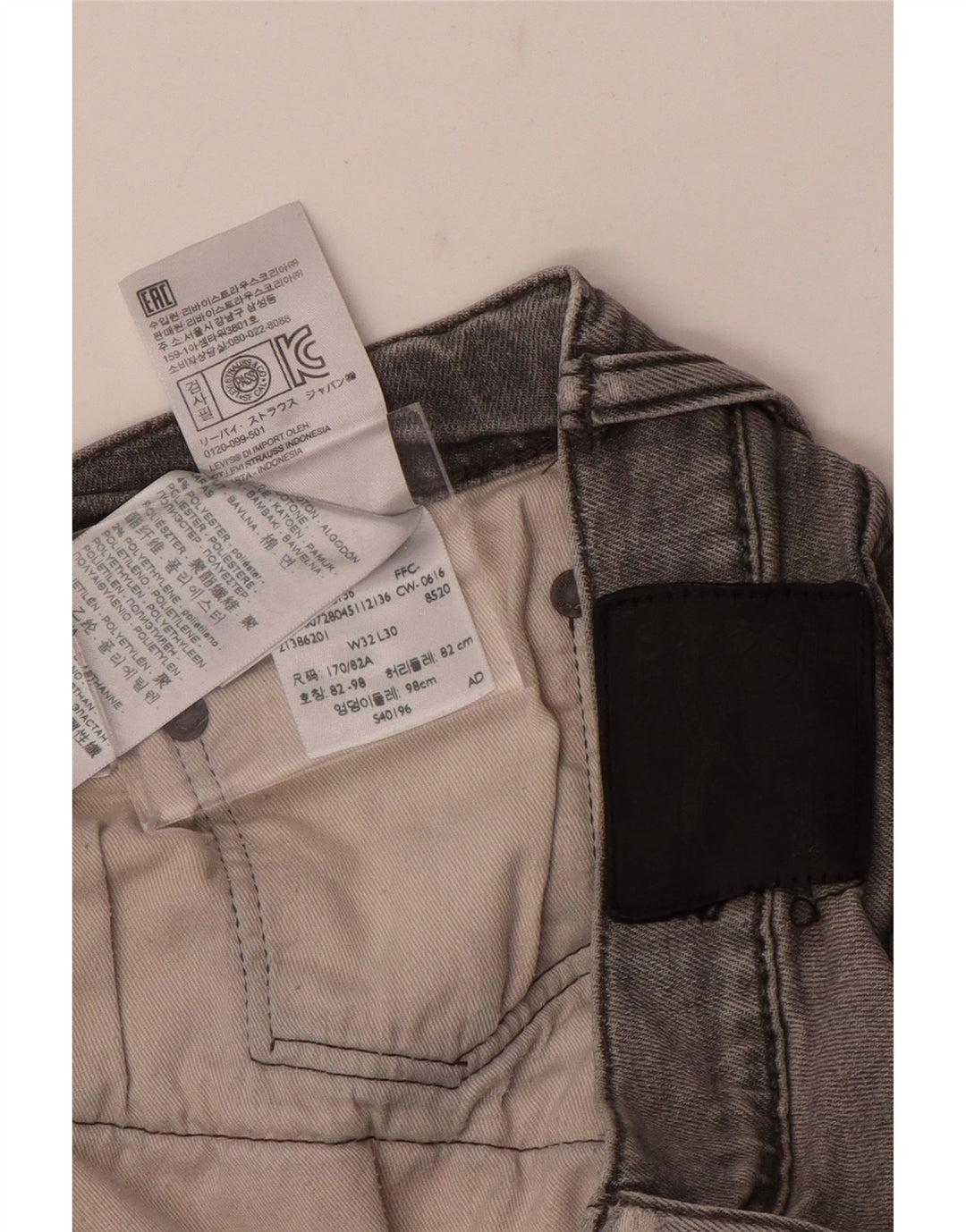 Levi's Womens 511 Slim Jeans W32 L30 Grå Bomuld