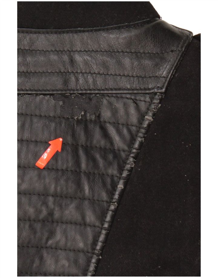 KHUJO Herre Militær Overfrakke UK 38 Medium Sort Nylon