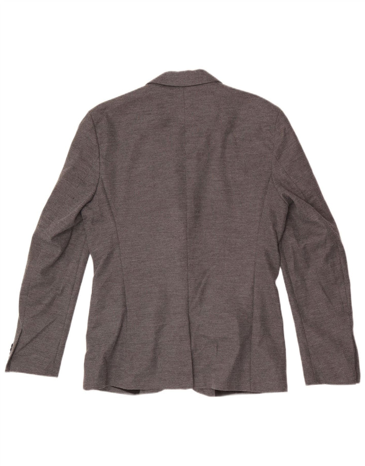 Zara Herre 2-knaps blazerjakke UK 40 Stor grå polyester