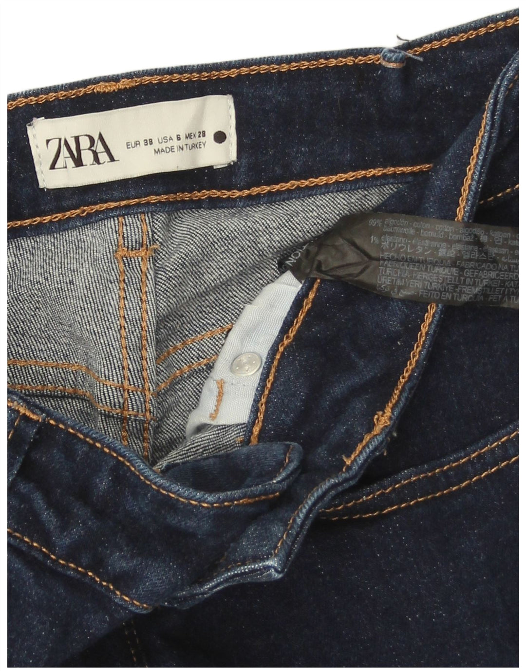 Zara Dame Bootcut Jeans EU 38 Small W28 L29 Marineblå Bomuld