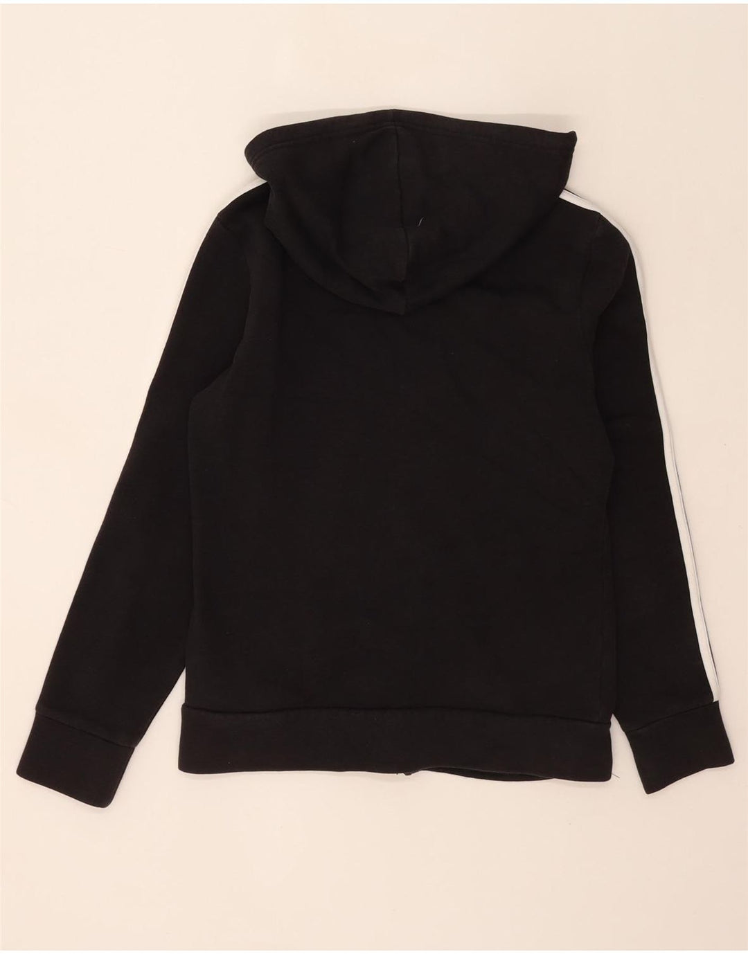 ADIDAS Boys Zip Hoodie Sweater 11-12 Years Black Vintage Adidas and Second-Hand Adidas from Messina Hembry 