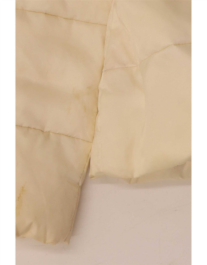 Elisabetta Franchi Dame Polstret Jakke IT 42 Medium Off White Nylon