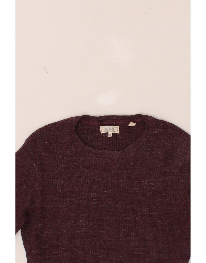 FAT FACE Womens Crew Neck Jumper Sweater UK 12 Medium  Maroon Flecked Vintage Fat Face and Second-Hand Fat Face from Messina Hembry 