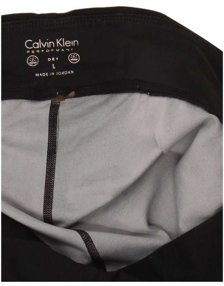 Calvin Klein Dame Leggings UK 14 Stor Sort Geometrisk