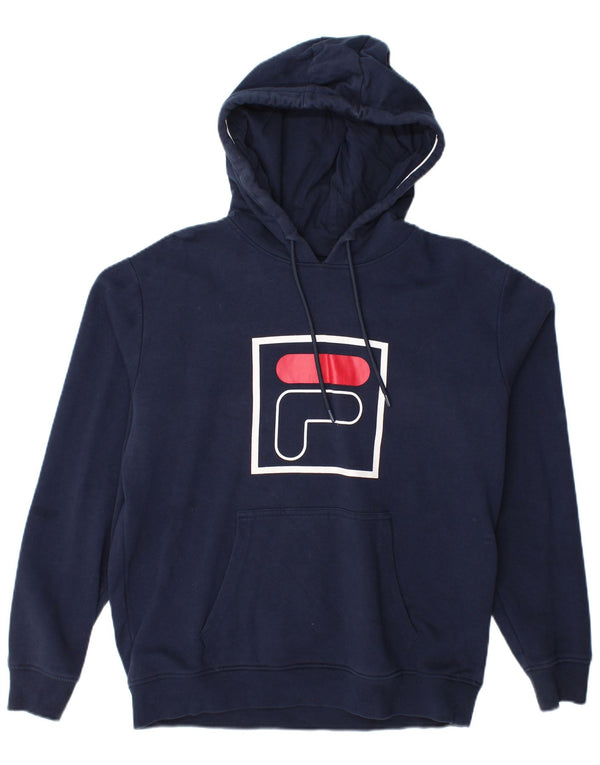 Fila Herre grafisk hættetrøje Jumper Medium Navyblå Bomuld