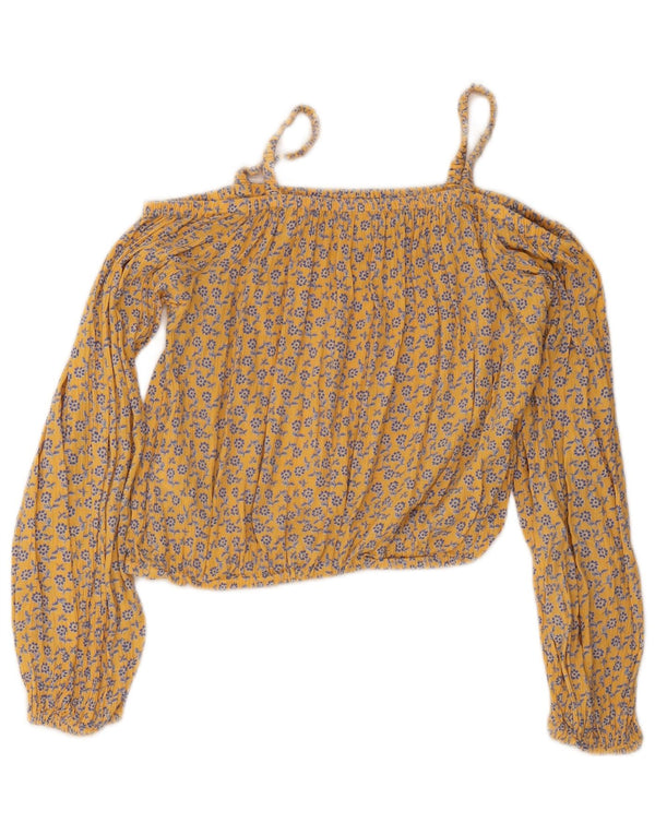 Marks & Spencer Girls Crop Off Shoulder Top 12-13 år Orange Blomster