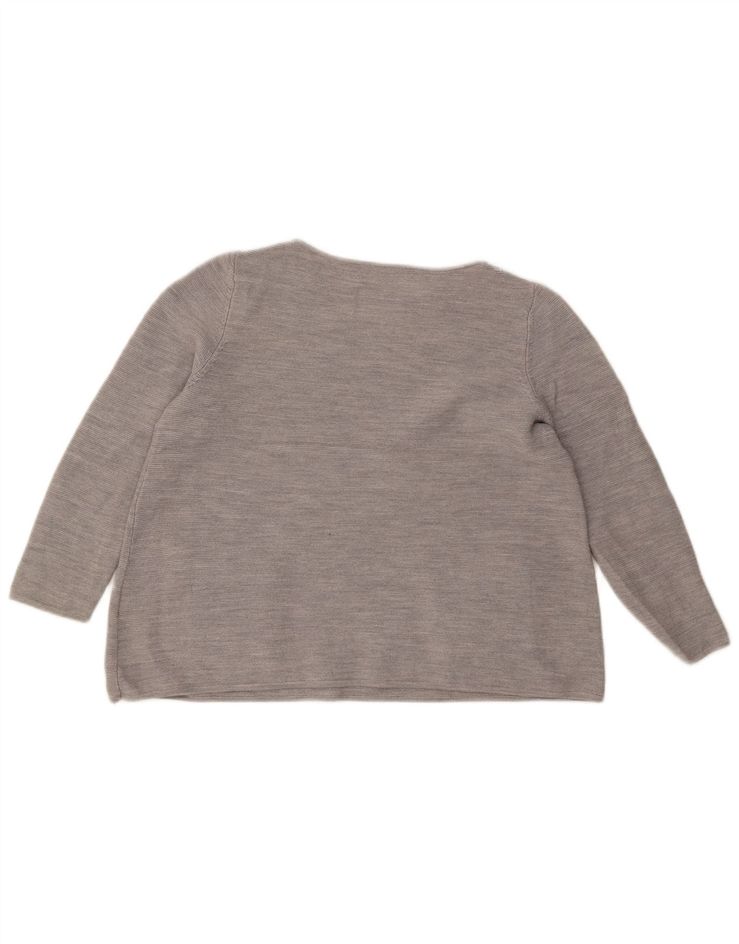 COS Dame 3/4-ærmet Crop Boat Neck sweater UK 10 Small Grey Uld