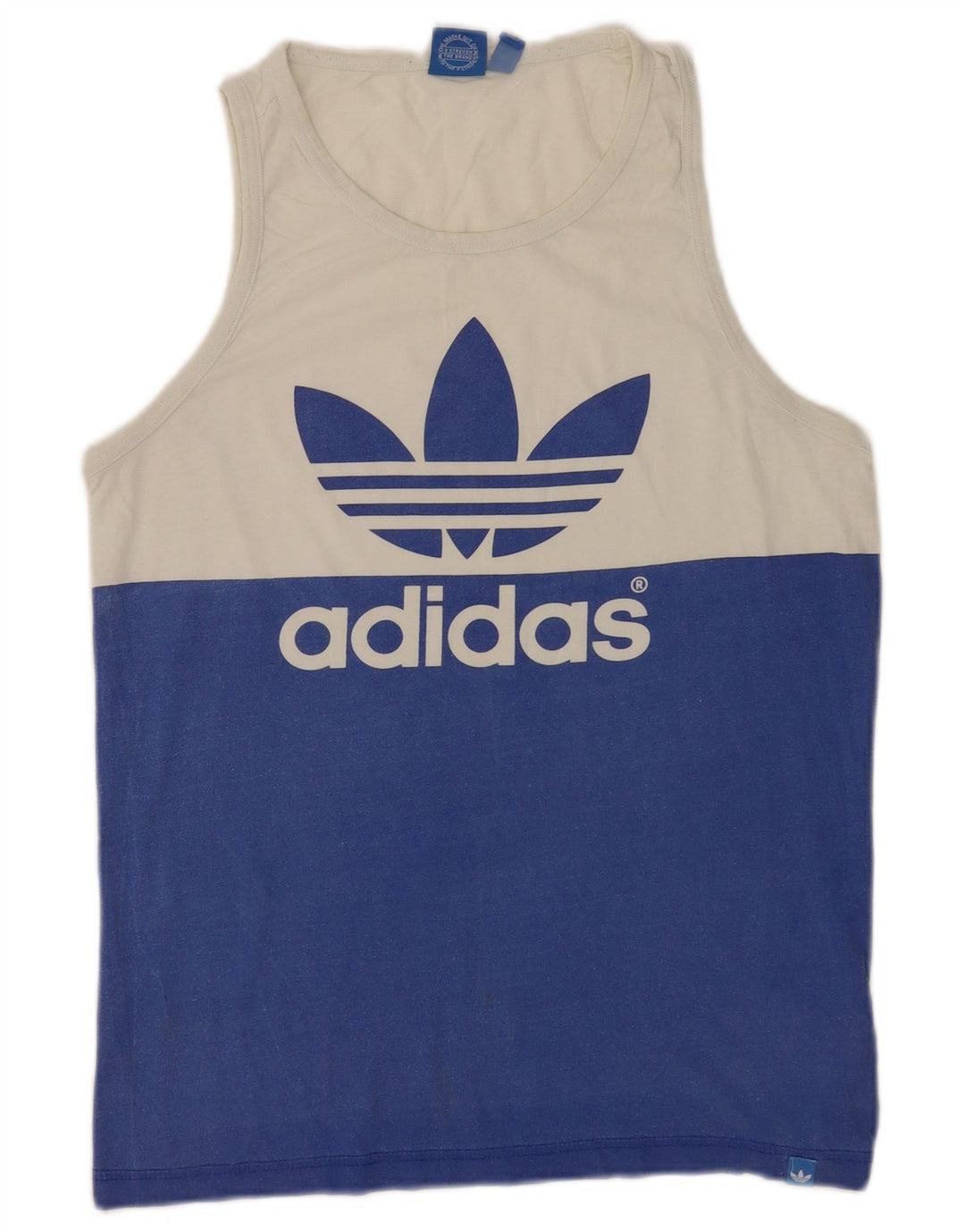 Adidas Herre Grafisk Vest Top Medium White Colourblock Bomuld
