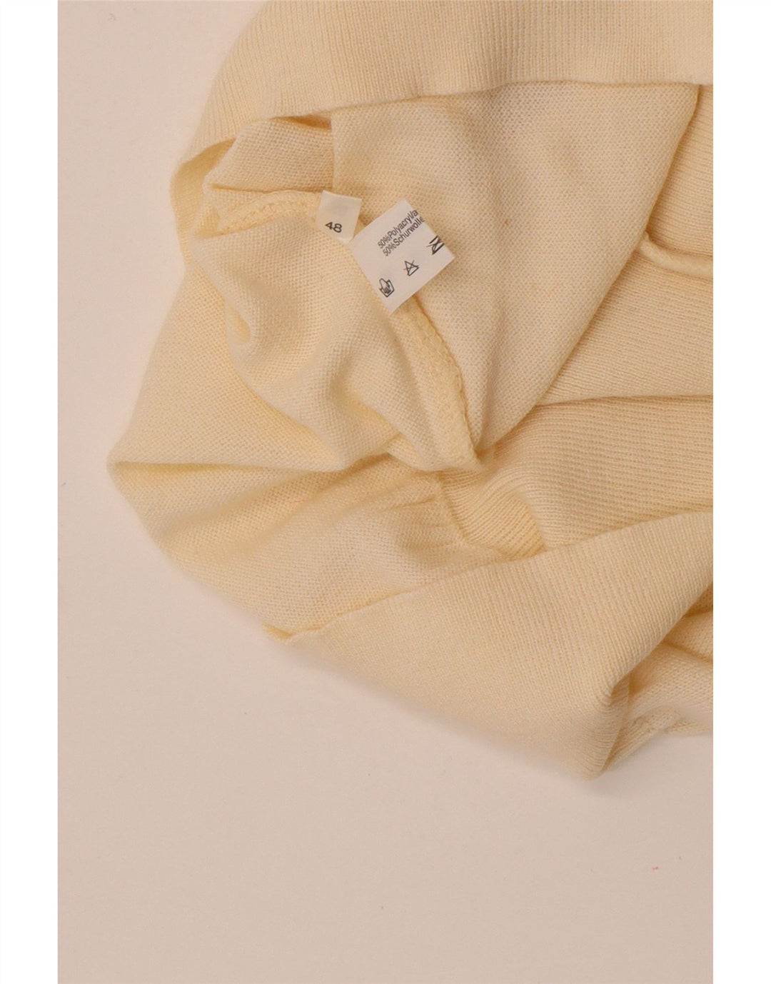 Vintage Herre rullehals sweater IT 48 Medium Off White Polyacryl