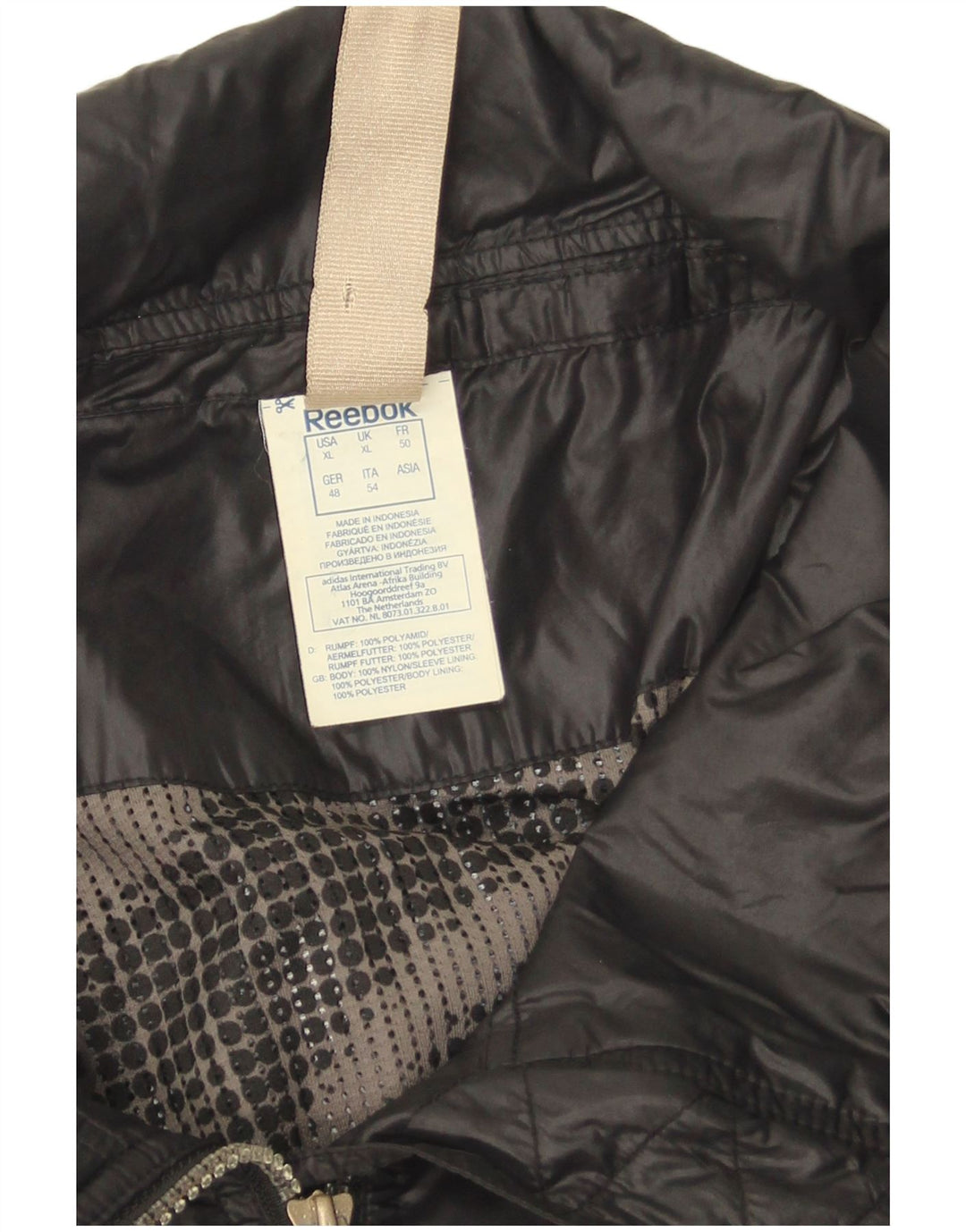 Reebok Herre Bomber Jacket UK 42 XL Sort Nylon