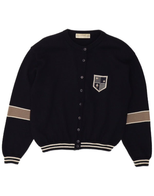 St Michael Dame Cardigan Sweater UK 16/18 Large Navy Blue Colourblock
