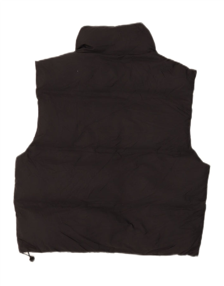ZARA Womens Crop Oversized Polstret Gilet UK 6 XS Black Polyester