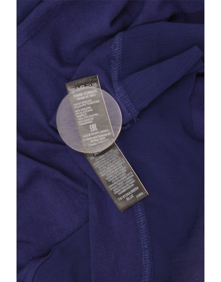 Marks & Spencer Damebluse Top UK 16 Large Navy Blue Viscose