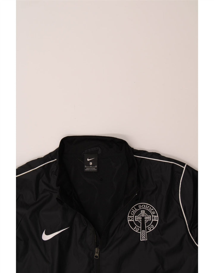 NIKE Mens Graphic Tracksuit Top Jacket XL Black Polyester Vintage Nike and Second-Hand Nike from Messina Hembry 