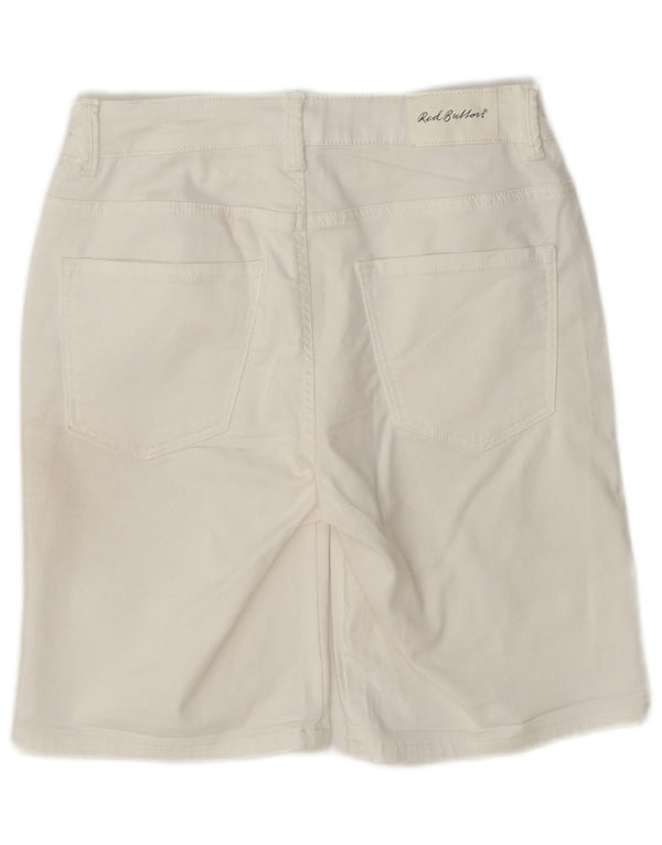 Rød knap dame fritidsshorts EU 36 Small W27 White Bomuld
