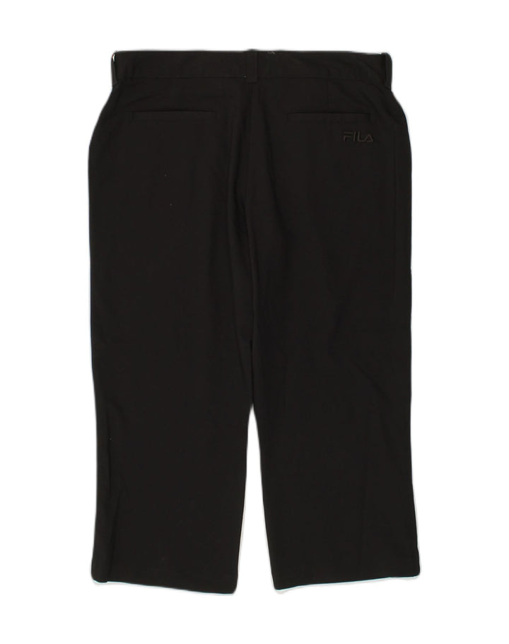 FILA Womens Straight Capri Trousers US 6 Medium W30 L20 Black Polyester | Vintage Fila | Thrift | Second-Hand Fila | Used Clothing | Messina Hembry 