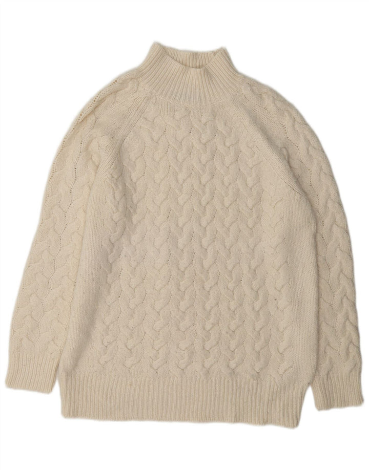 Marks & Spencer Dame Turtle Neck Jumper Sweater UK 14 Medium Off White Cl