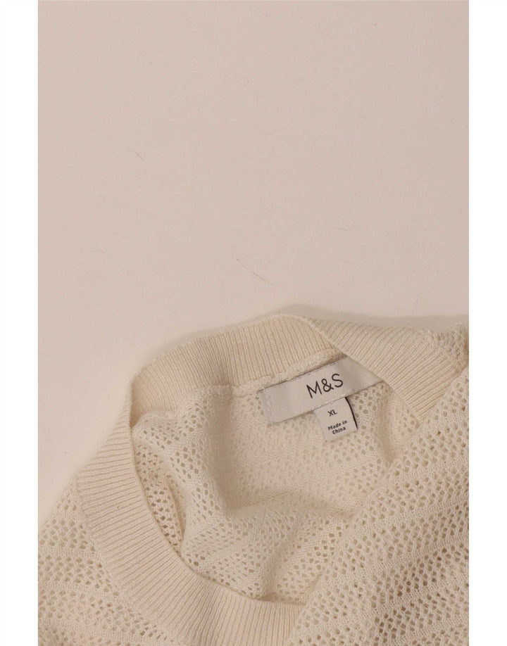 Marks & Spencer Damevest Tank Top UK 18 XL Hvidstribet